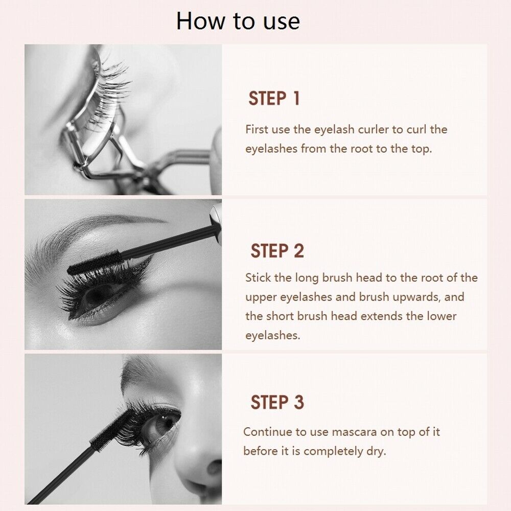Mascara Black Long Curling Eyelash Eyes Cosmetics Waterproof Silk Fiber Mascara