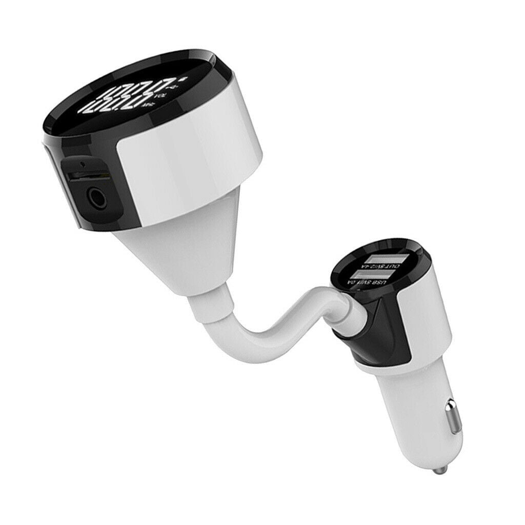 Wireless Bluetooth Car MP3 FM Transmitter Radio Dual USB Fast Charger White