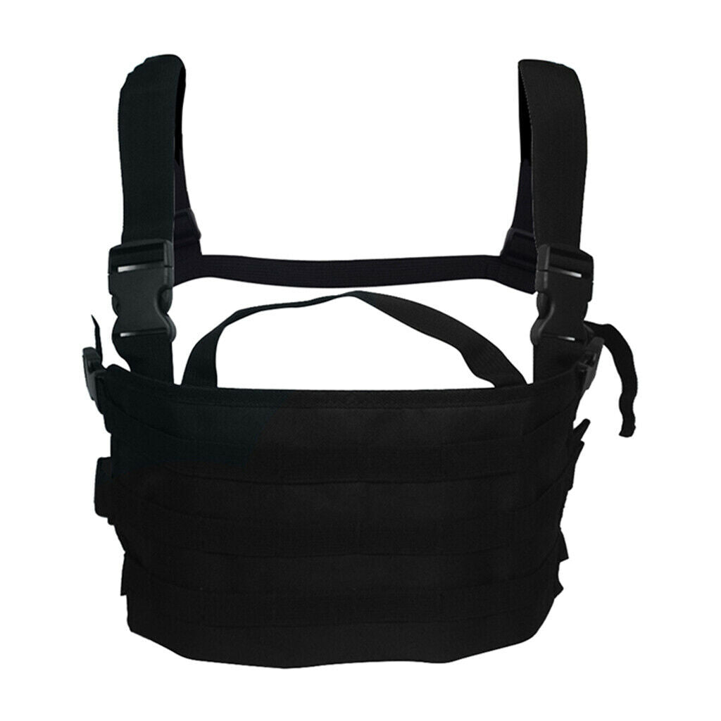 Molle Vest Adjustable Chest Bag Pouch for Fishing Camping Black