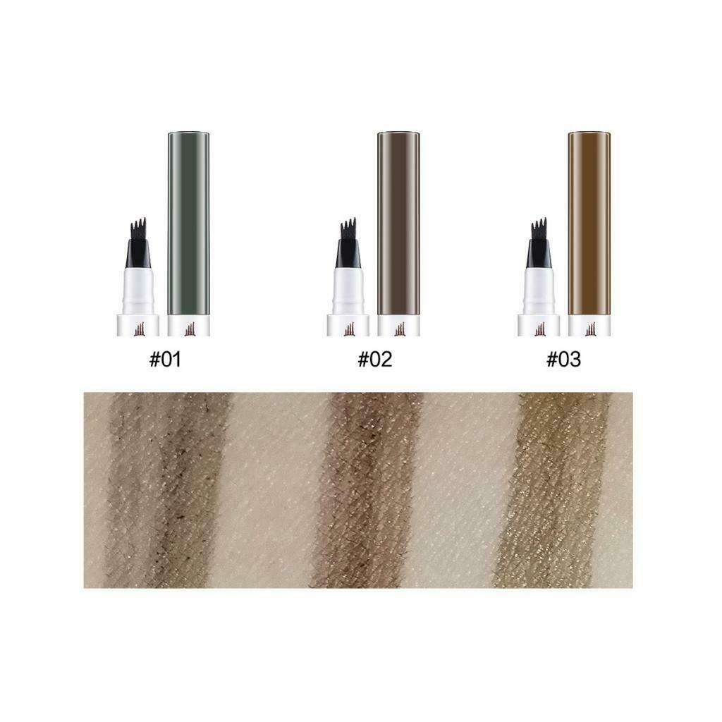 3 Count Tattoo Eyebrow Pencil with Waterproof Four-teeth Fork Shaped Tip, Long