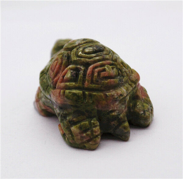 38x23x19mm Natural Unakite Jasper Carved Tortoise Decoration Statue Decor HH7915