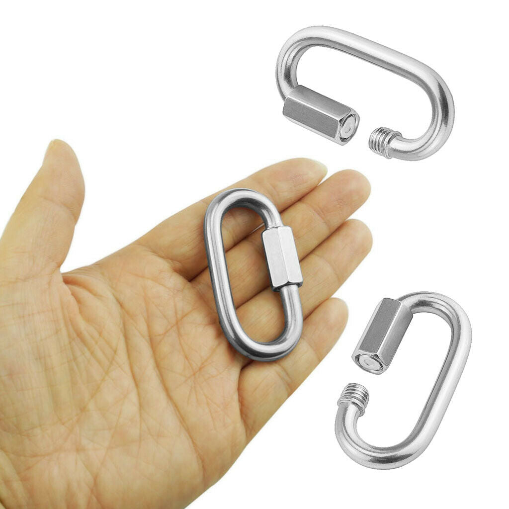 Quick Link Screw Lock Chain Fastener Hook Carabiner 304 Stainless Steel