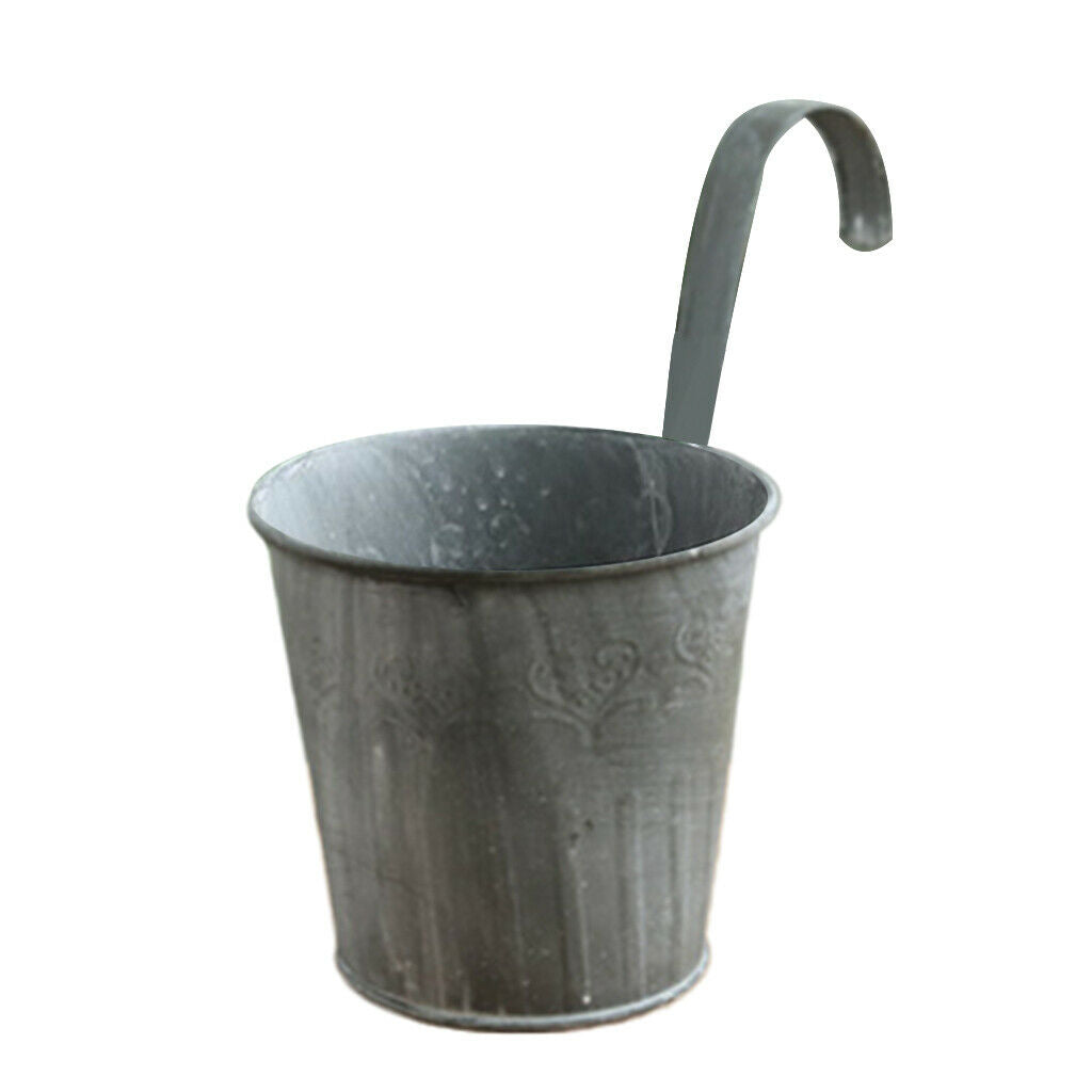 Hanging Pot Plant Pot Iron Flower Pot Planter with Hook for Balcony Garden
