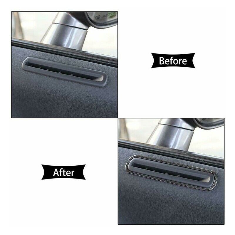 Carbon Fiber Door Air Outlet Vent Cover Trim Bezels for Dodge Challenger 201H9C3