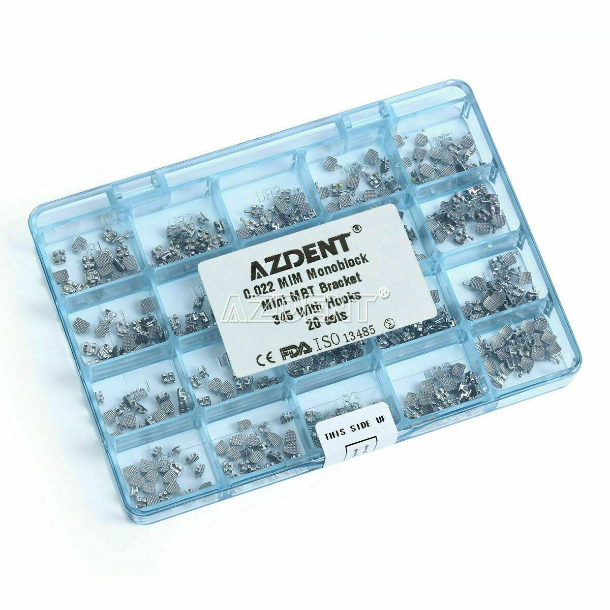 3 Kits Dental Metal Bracket Brace Ortho Mini MBT 022 345 Hooks Monoblock AZDENT