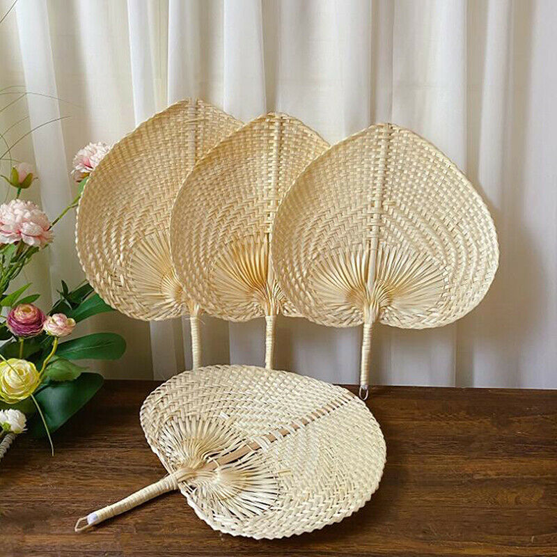 Handmade Straw Woven Fans Craft Summer Cooling Fan Bamboo Home Decorati.l8