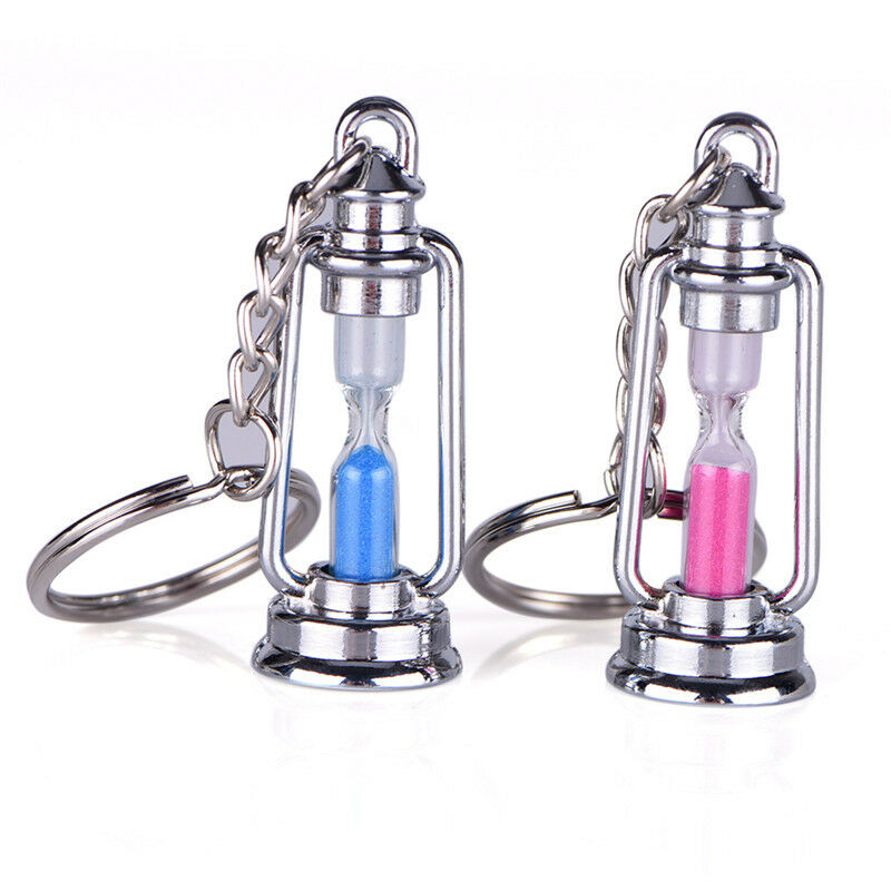 1 Pair Novelty Metal Hourglass Key Chain Key Ring Couples Trinket Key cha.l8