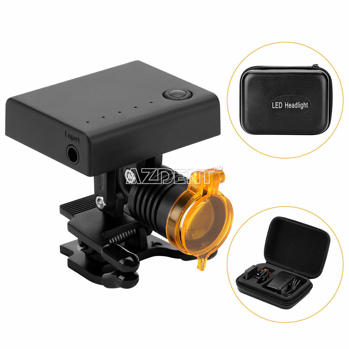 3W Wireless Portable Headlight with Optical Filter for Dental Loupes Magnifier
