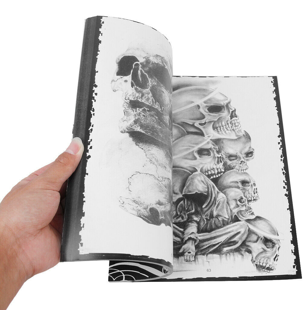 76 Pages Flowers Tattoo Reference Coloring Book Sketch Instruction Autograph