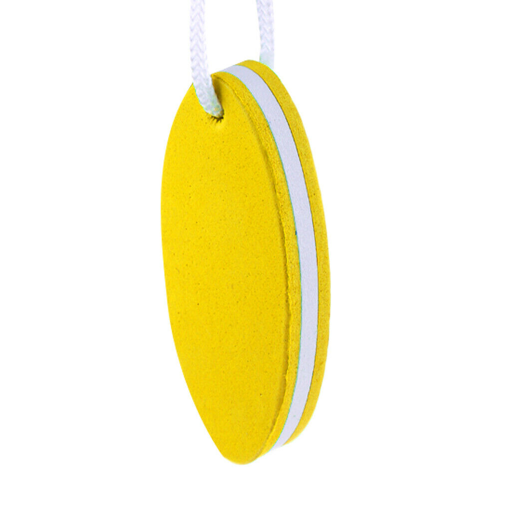 4Pcs Oval Shaped EVA Foam Floating Key Ring Canoe Boat Keychain Yellow