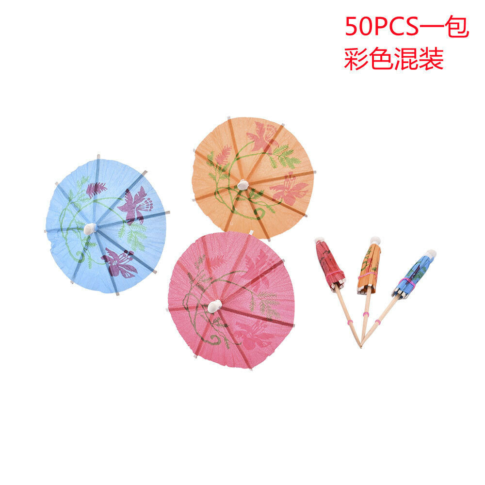 50PC Cocktail Umbrellas Picks for Drink Party Supplies Cocktail Drinks Picks Lot