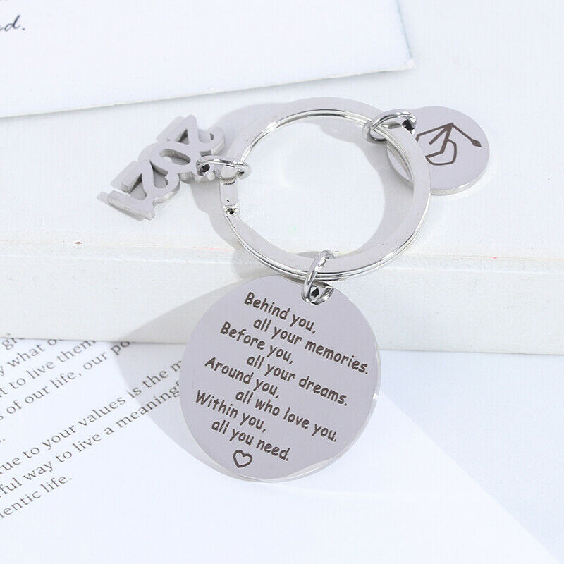 Behind you, all your memories Inspirational Keychain Gifts for 2021 Graduate Fx