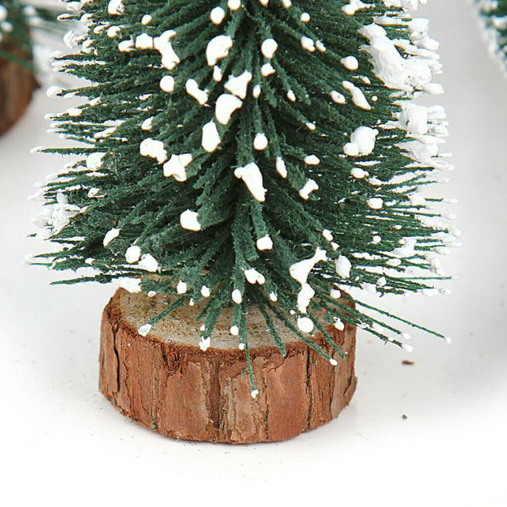 Set of 6pcs 10cm Premium Artificial Fir Christmas Tree with Christmas Tree Wood