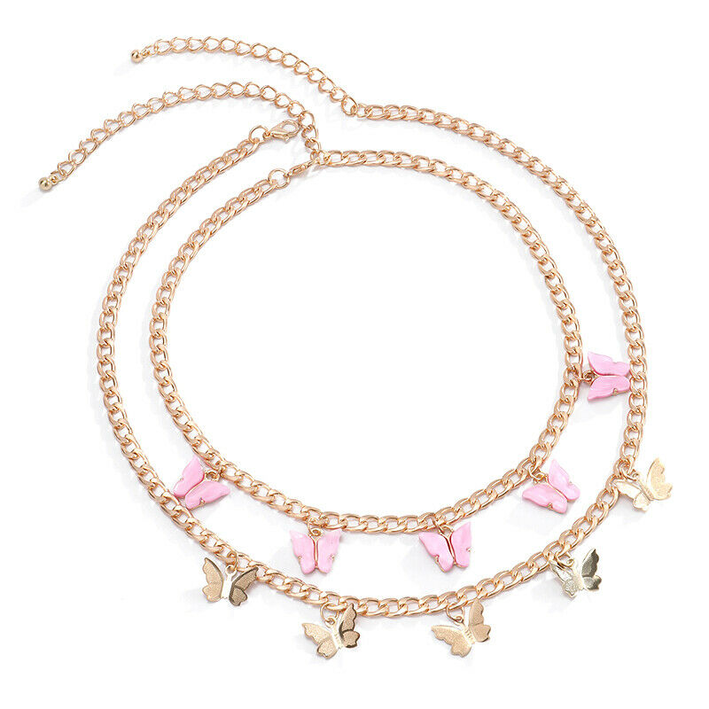 Bohemian Cute Butterfly Choker Pendant Necklace Women Statement Neckla.l8