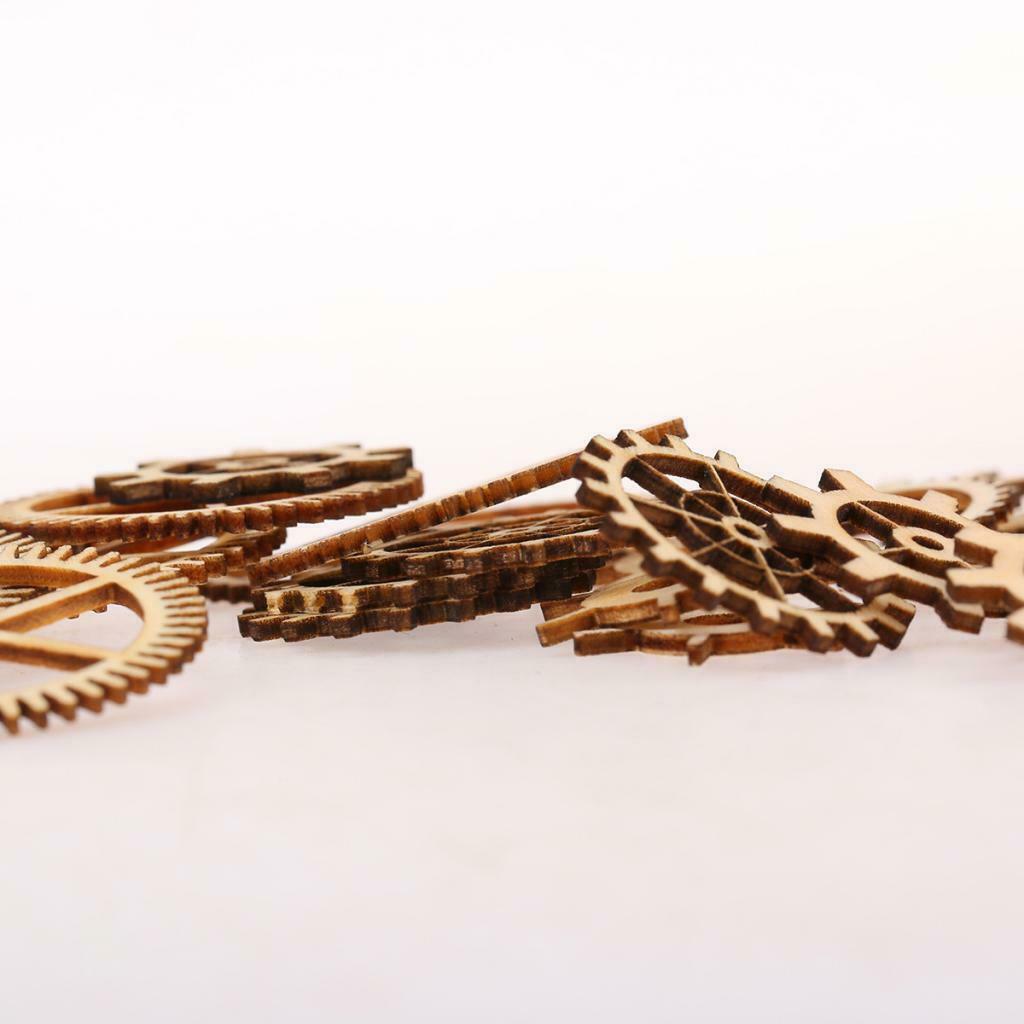 36 Pcs Punk Wood Shapes Wooden Pendants Embellishment Gift Tags