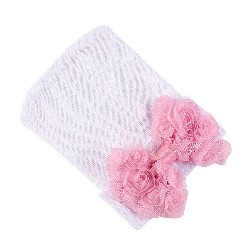 2pcs 0-6 Months Newborn Baby Infant Girl Bowknot    Beanie Hat