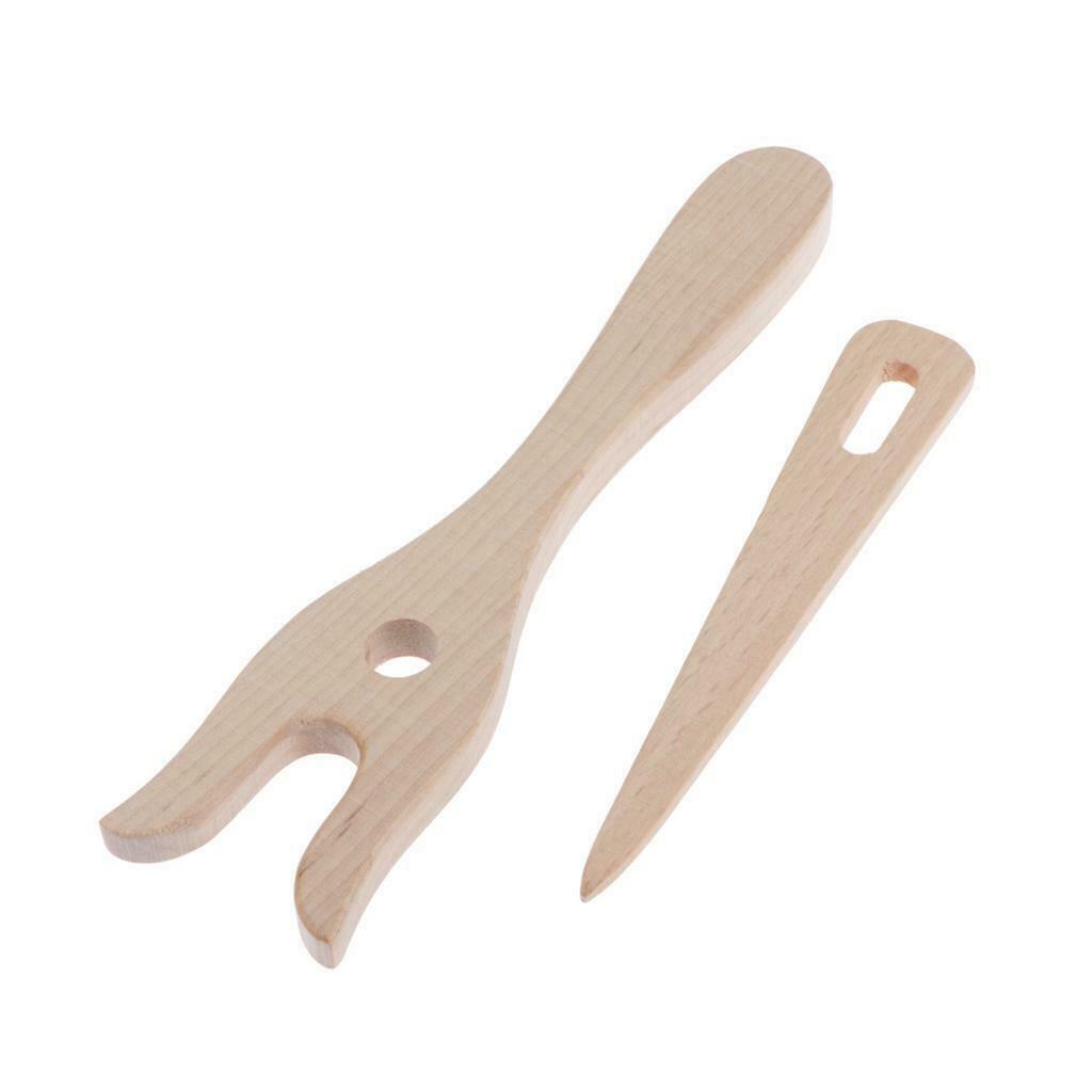 2pcs Wooden Knitting Fork Lucet Tool for Making Cord, Braiding
