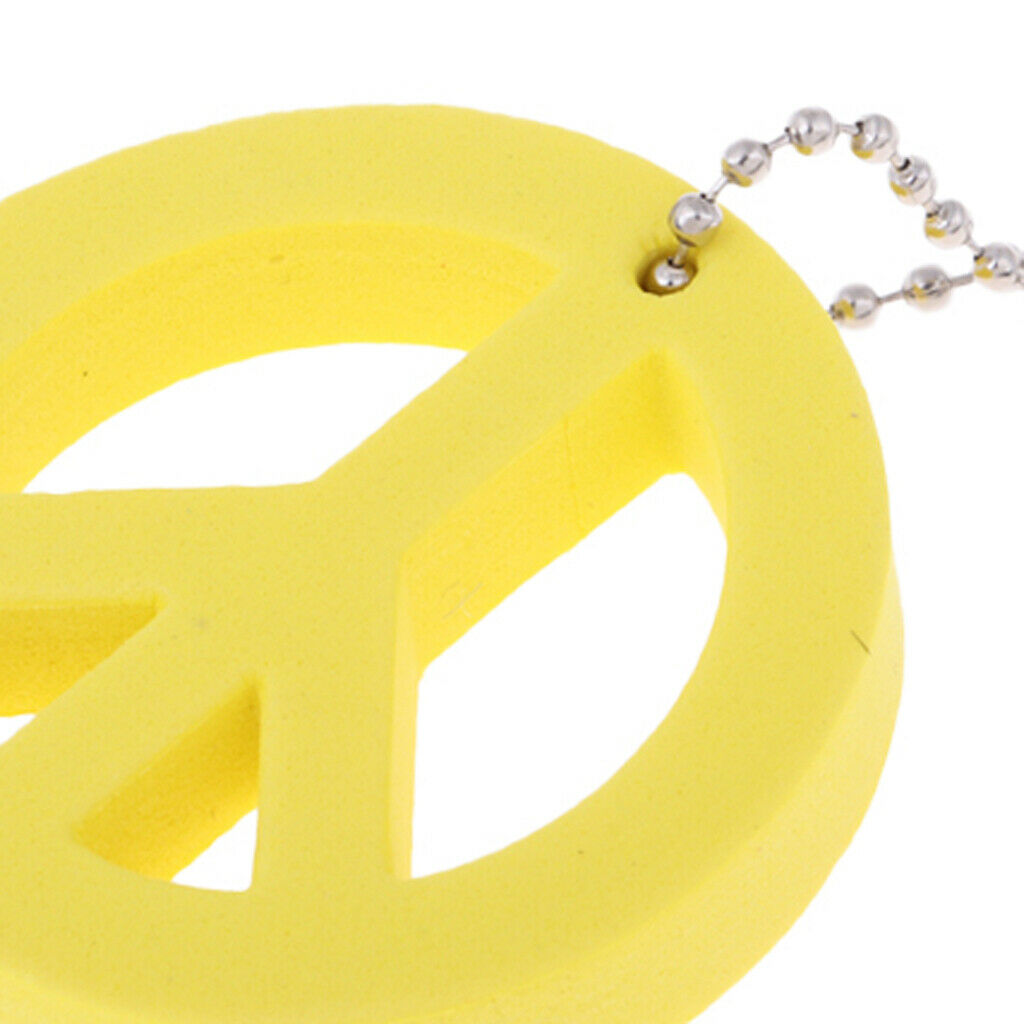 4X 2 Pieces Round Buoy EVA Floating Keychain Keyring Yachting Key Float Yellow