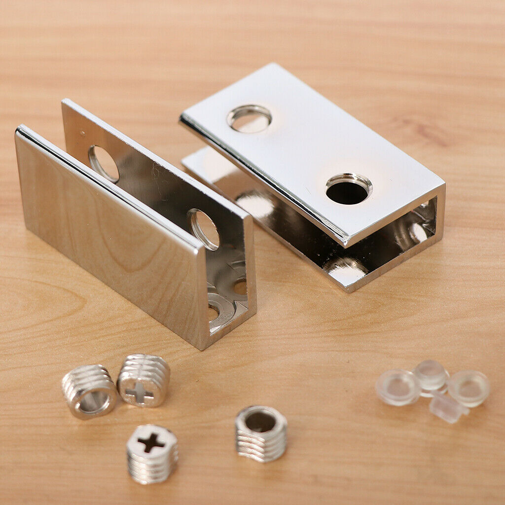 2 pack Zinc Alloy Fixed Glass Clamp Adjustable Glass Brackets C-8-10mm