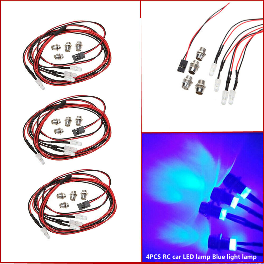 12 Pieces LED 5mm RC Car LED Lamp Blue Light Lamp For 1/10  RC4WD D90