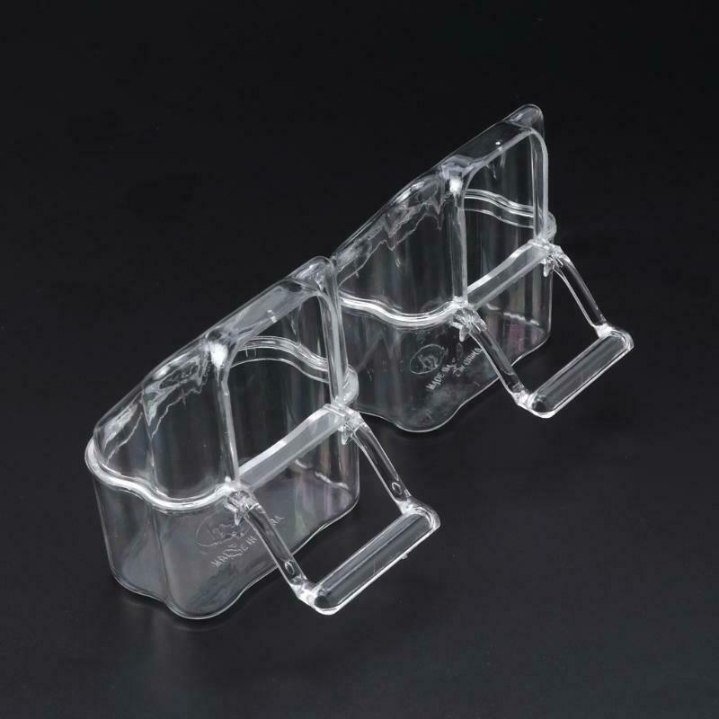 Acrylic Bird Feeder 2Pcs/Set Cage Hanging Dish Feeder Dispenser Drinker Supplies