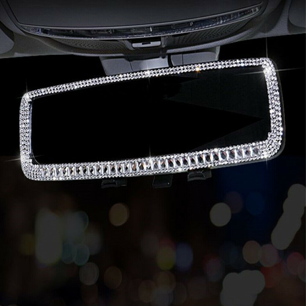 Sedan Car SUV Rearview Mirror Sparkle Diamond Decorative Accessories Universal