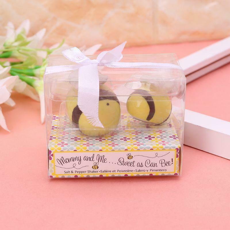 Ceramic Honeybee Seasoning Cans Salt Pepper Shakers Container Wedding Favors Set