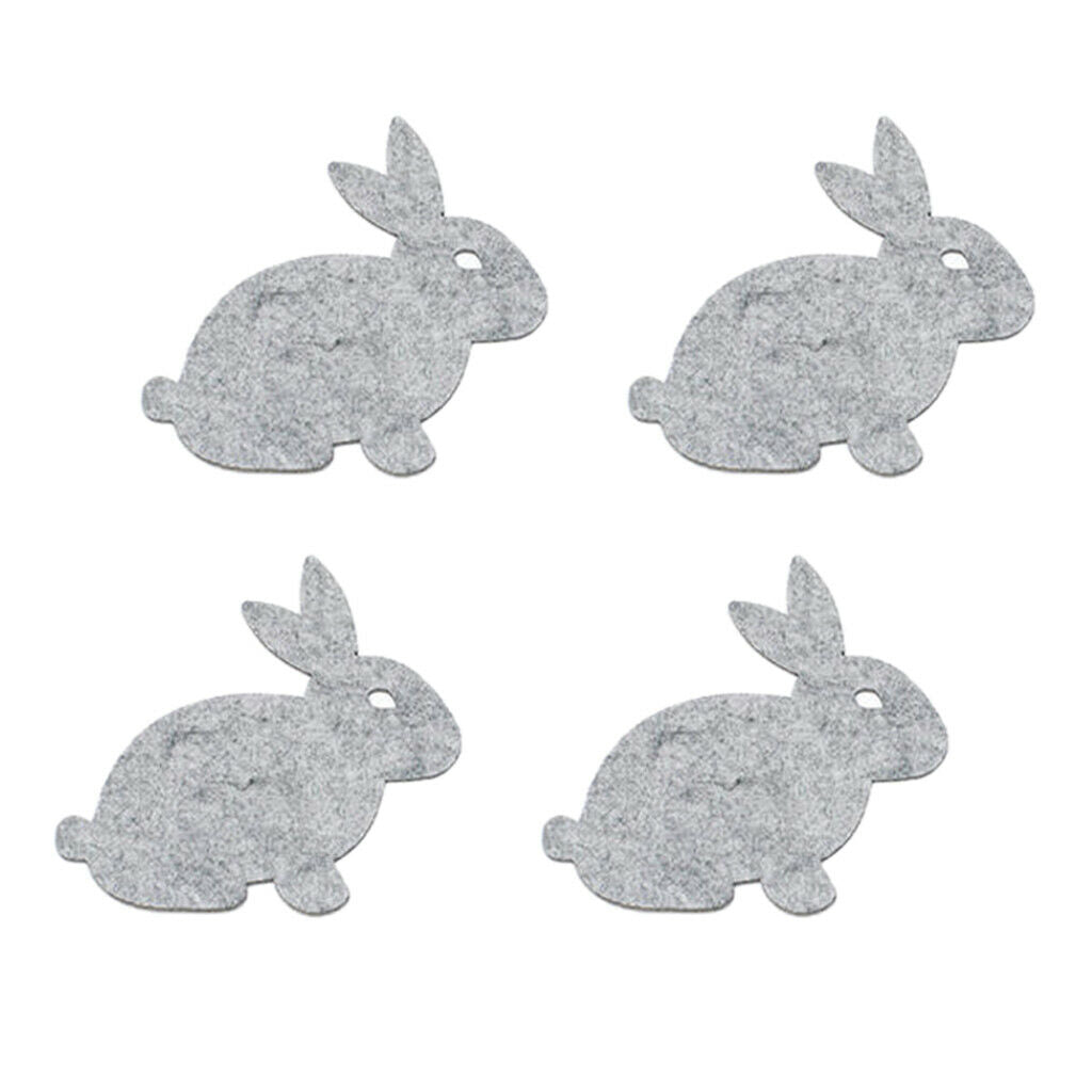 4x Gray Rabbit Non-woven Cloth Drink Coasters Mug Holder