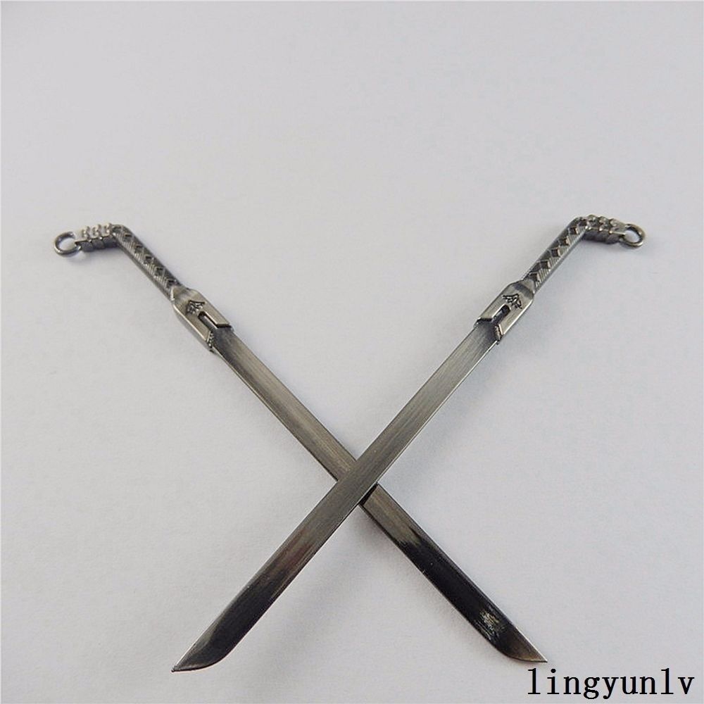 50744 Gun Black Alloy Warrior Swords Shape Pendant Charms Jewelry Craft 5pcs