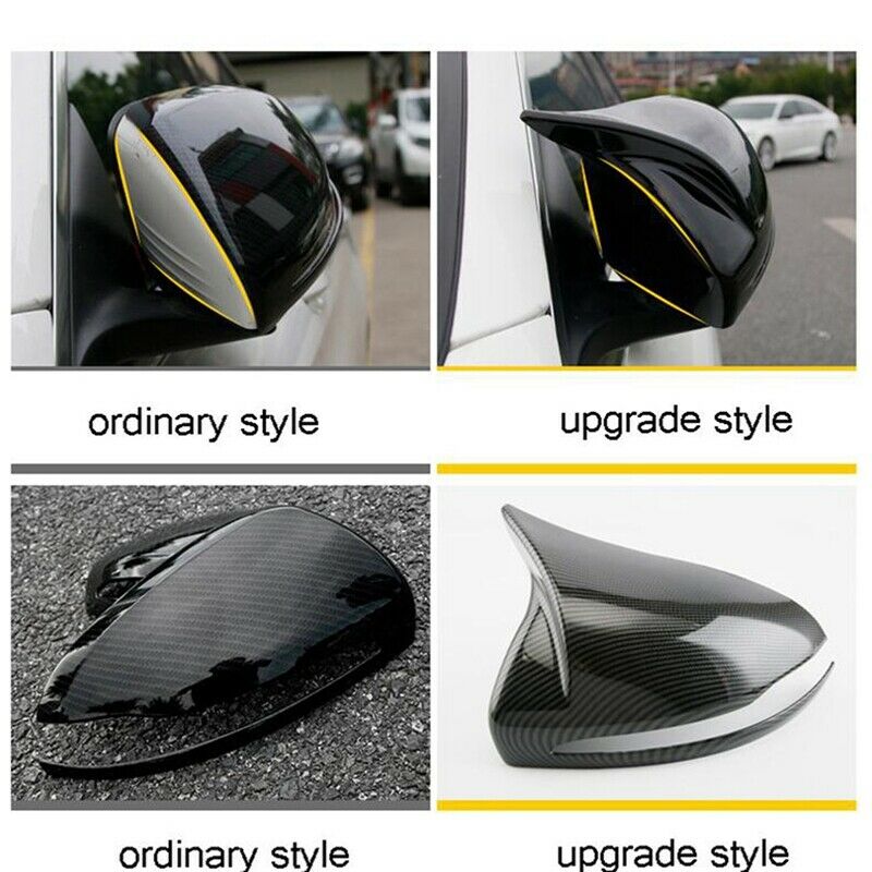 4X(1 Pair Carbon Fiber Car Rear View Mirror Cover Cap Accessories for MerceF8P5)