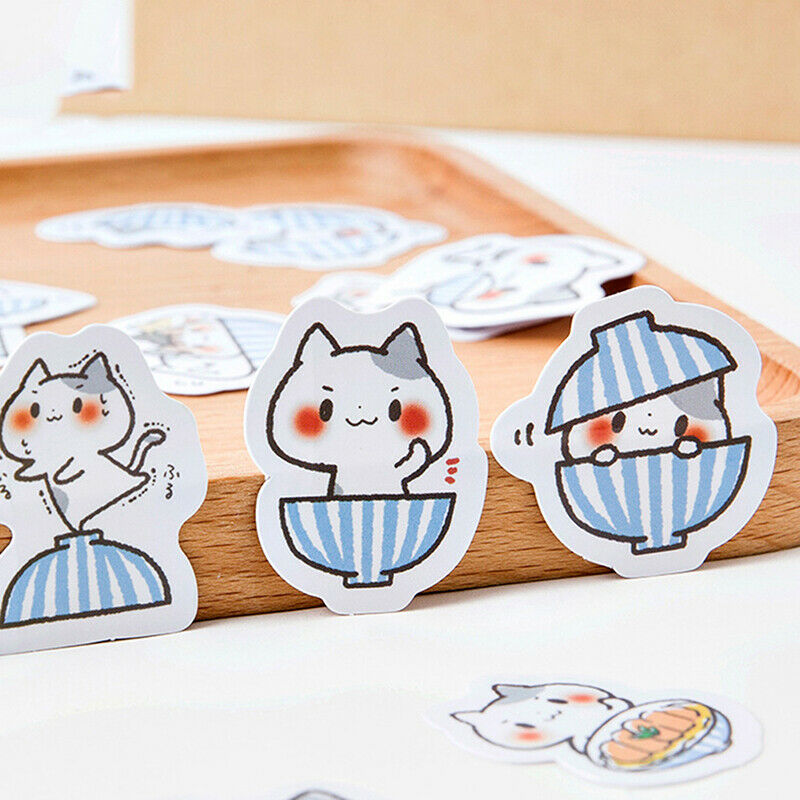 45pcs cat Stickers Scrapbooking Journal Diy Diary Album Stick Label Hand .l8