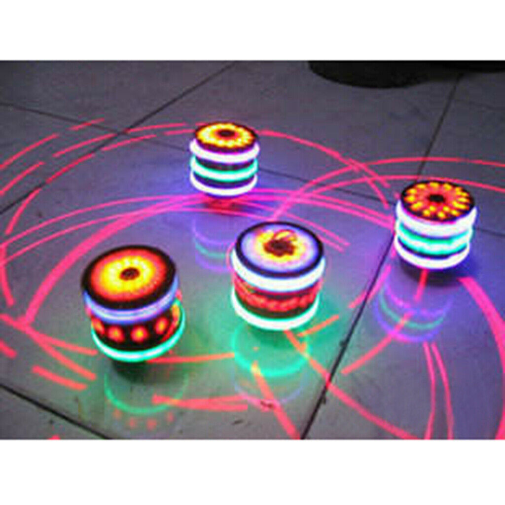 3x Flash Bright LED Light Music Gyro Peg Top Toys Outdoor For Children Outdoor