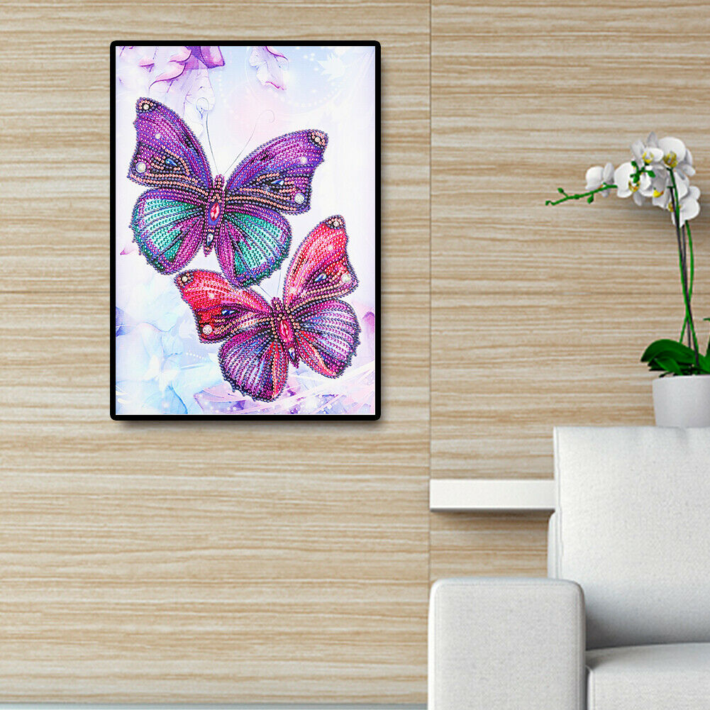 5D Special Shaped Butterfly Diamond Painting Cross Stitch Art Home Decor @