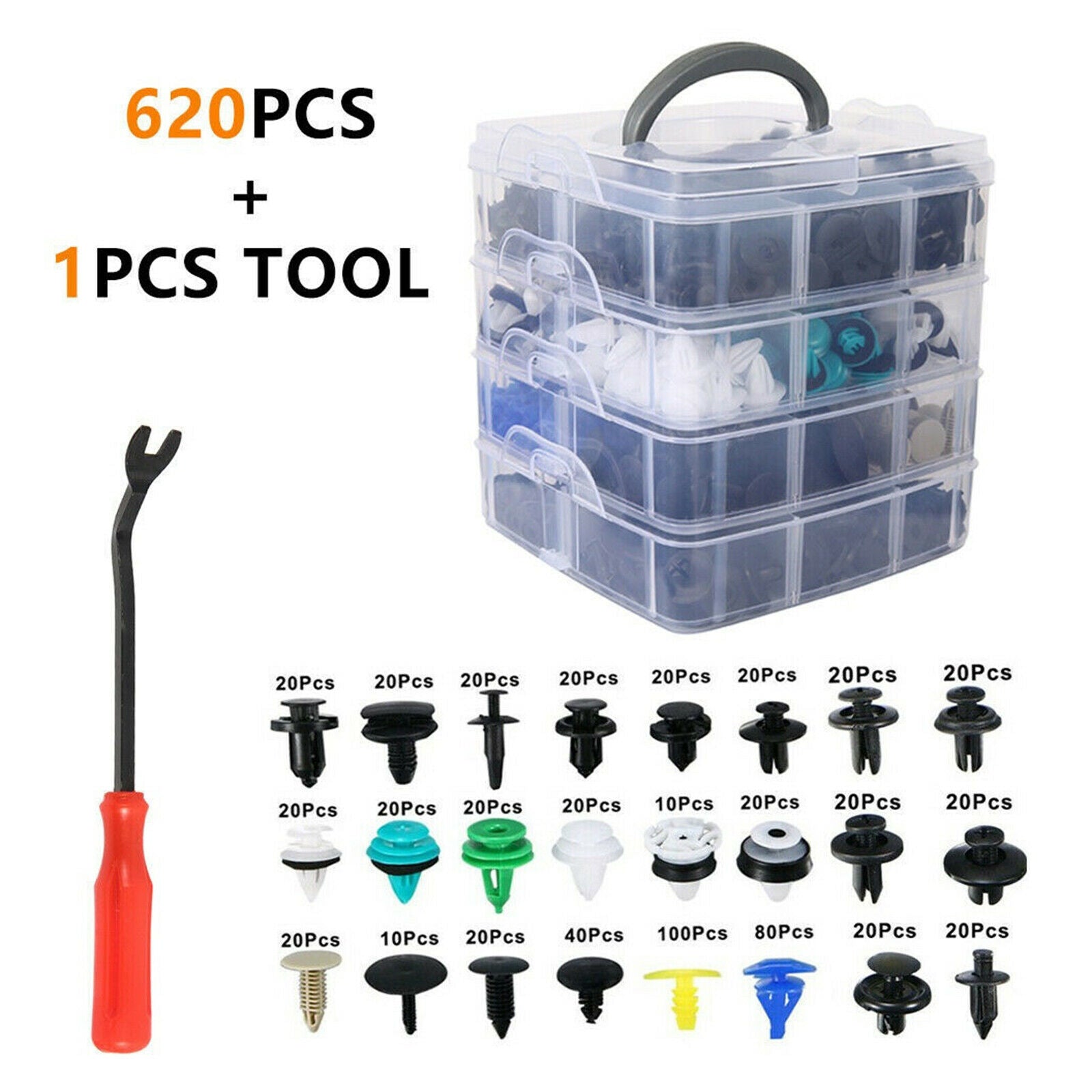 620PCS Universal Car Plastic Retainer Clips Automobile Assorted Repair Parts