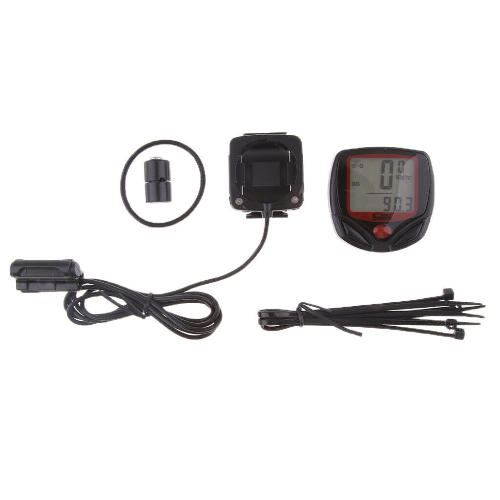 Black Universal Motorcycle LCD Digital Odometer Speedometer Tachometer Gauge