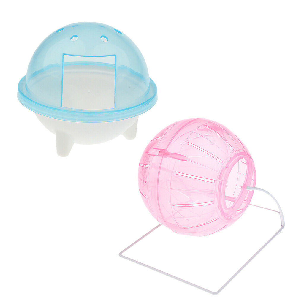 2Pcs Hamster Gyro Ball Running Ball Bathroom Bath Sand Room Bathtub Toilet