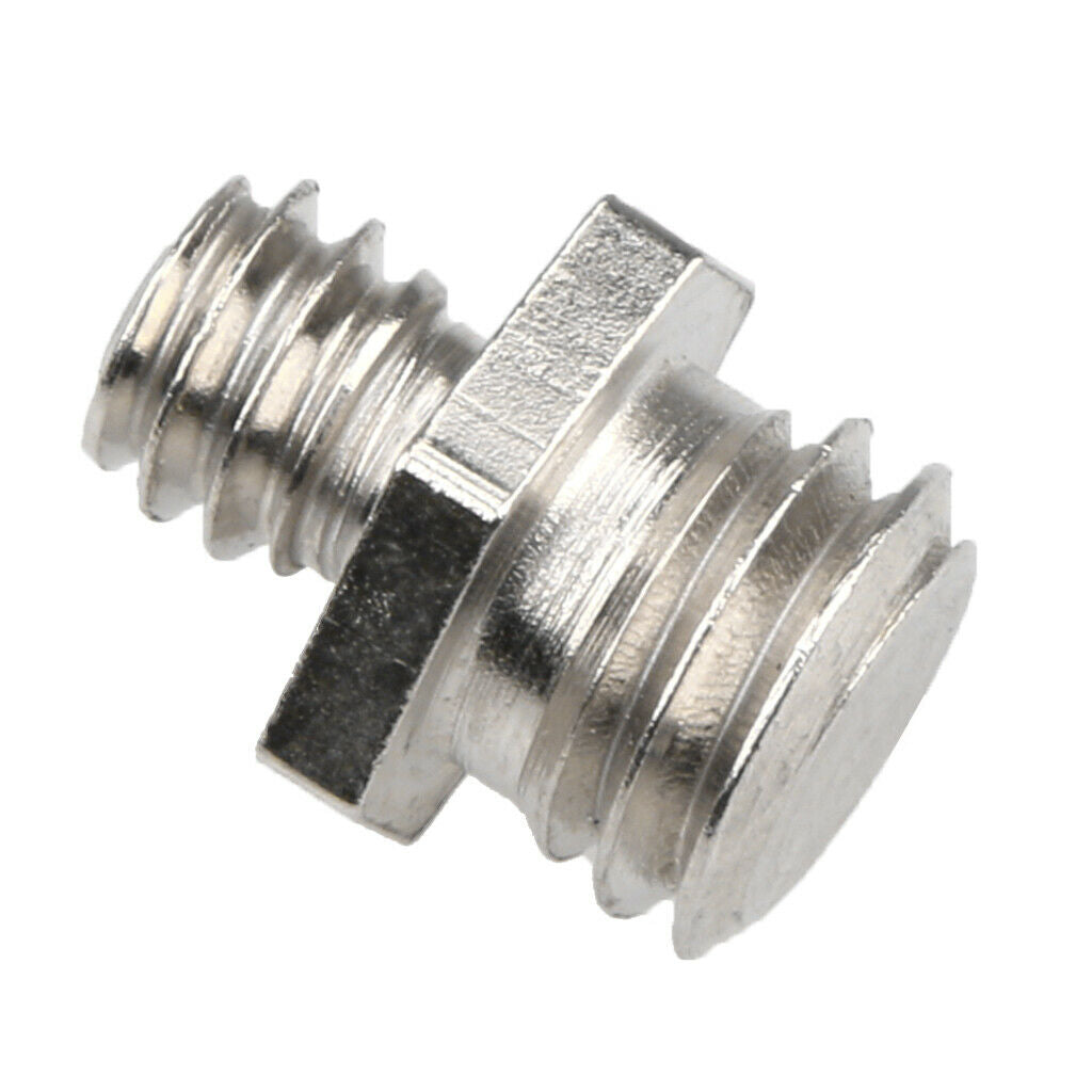 Dual 1/4" Male to 3/8" Male Threaded Screw Adapter for Photography Tripod