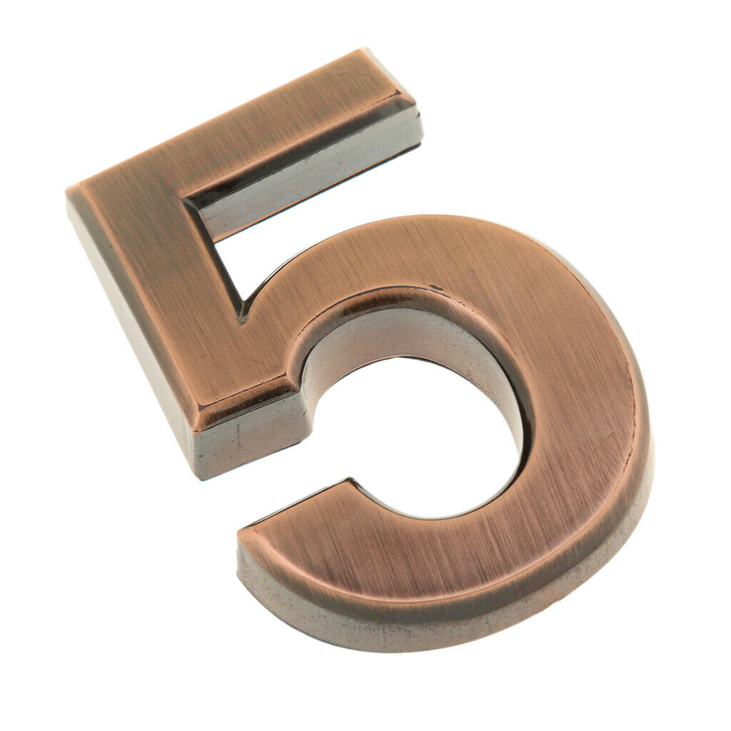 2pcs Copper Plastic House Hotel Door Number Self Adhesive Building Sign 2,5