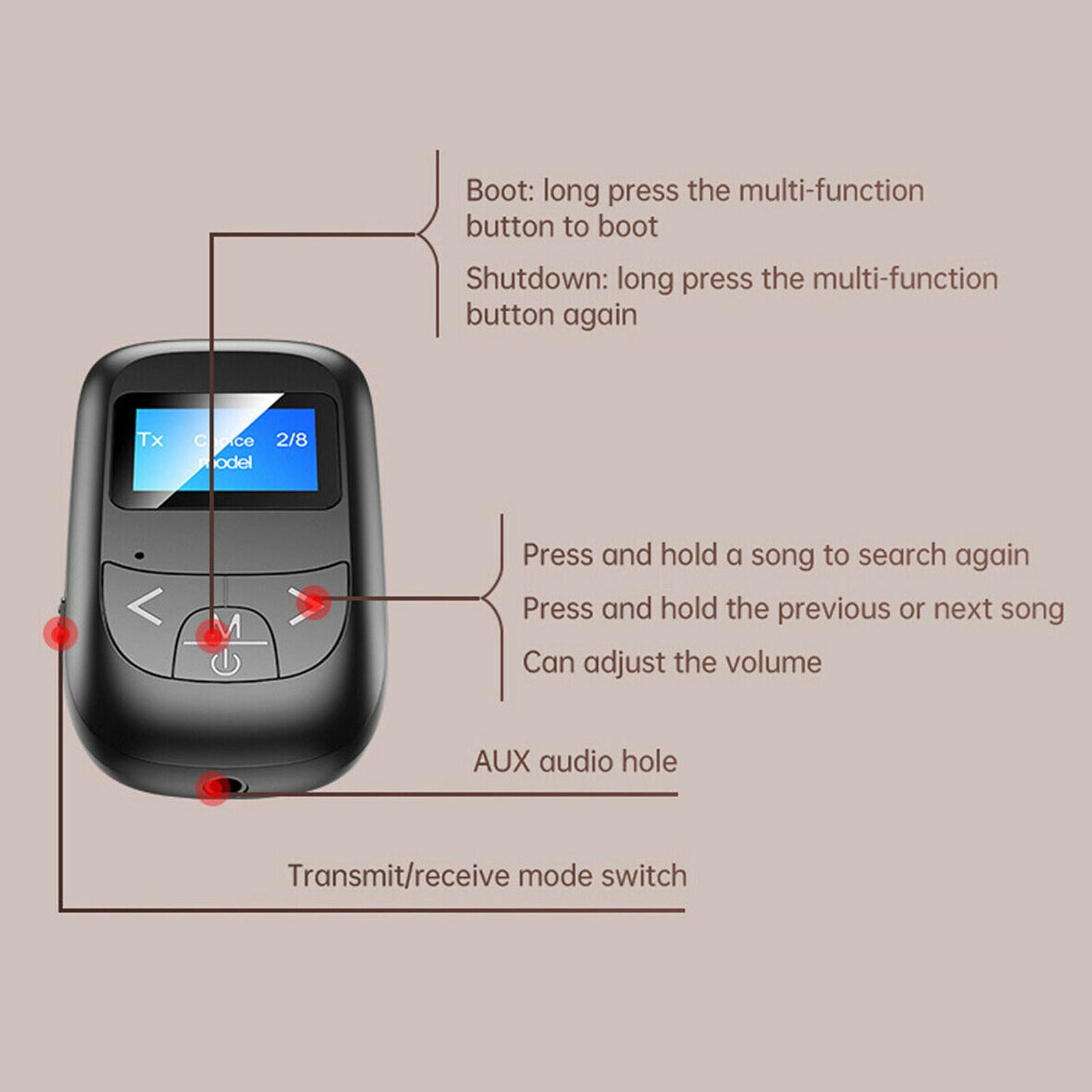 Bluetooth 5.0 USB Audio Adapter Transmitter Receiver for TV/ PC Car AUX Speaker