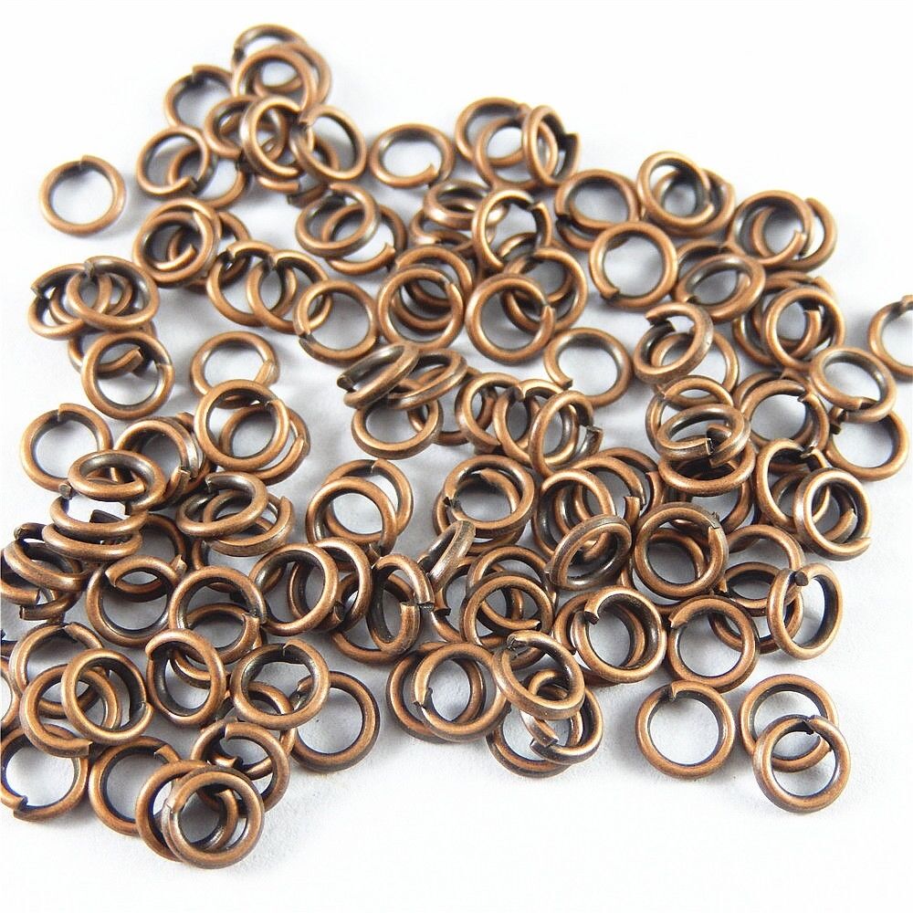 500 pcs Retro Copper Red Jump Rings Alloy For DIY Crafting Jewelry Making 9x1mm