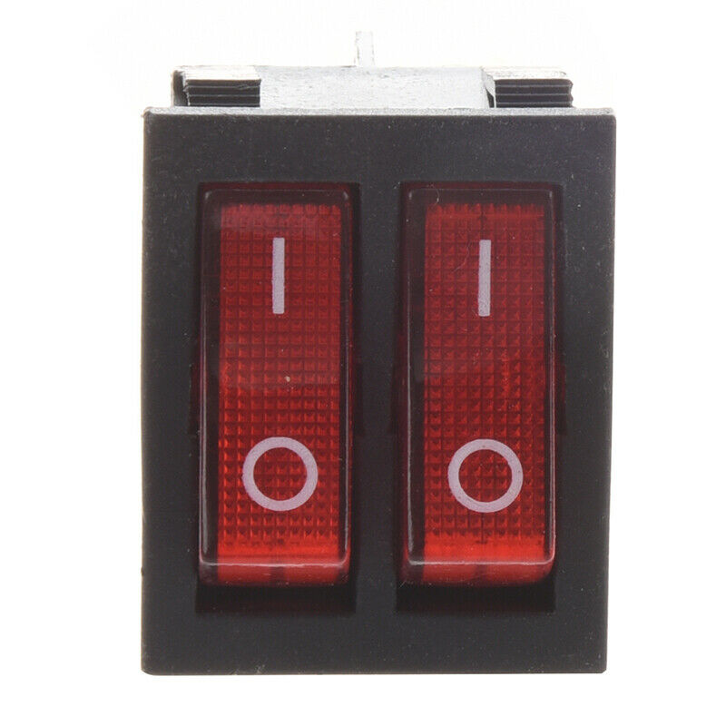 Red Light Illuminated 6 Pin Dual SPST ON/OFF Boat Rocker Switch AC 15A/250V 20Z3