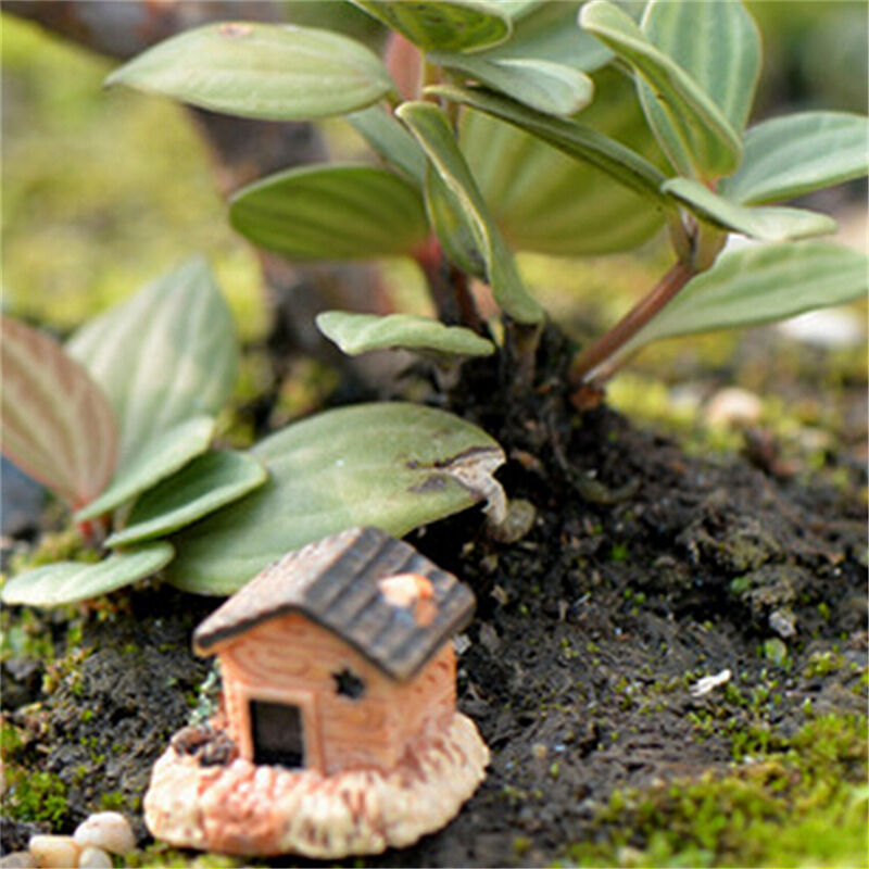 3Pcs Micro Landscape Decoration Small Houses Handicraft Gift Garden Orname.l8