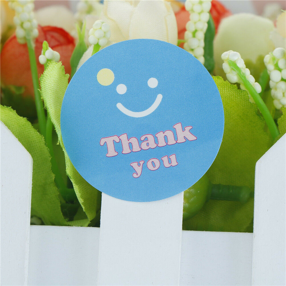 120Pcs Smile Thank you Paper Seal Stickers DIY Gifts posted/Baking Decor lab DD