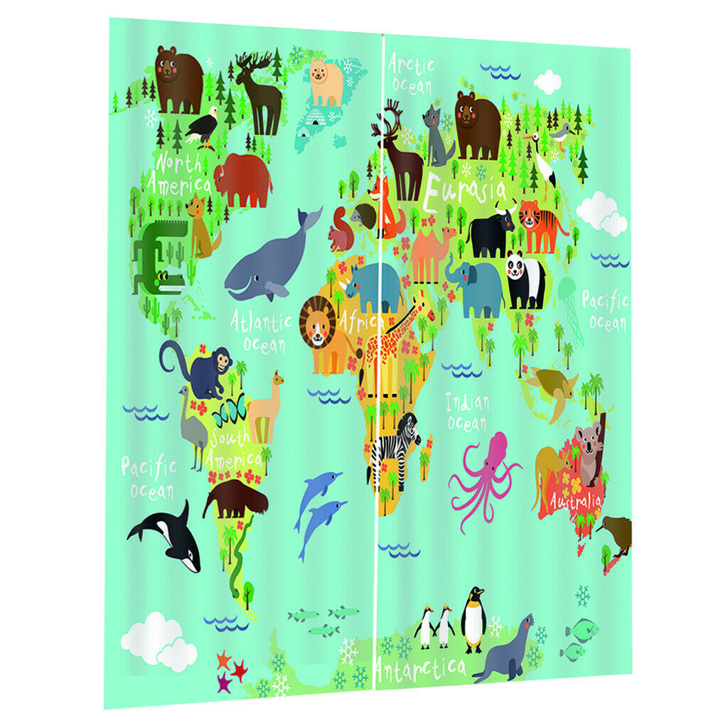 1 Pc Print Blackout Curtains for Kids Bedroom Living Room Dorm Decor Medium