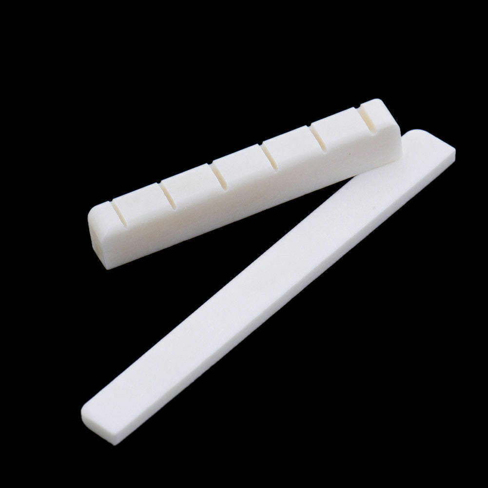 2pcs Classical Buffalo Bone Bridge Saddle And Slotted Nut For Acoustic Guitar