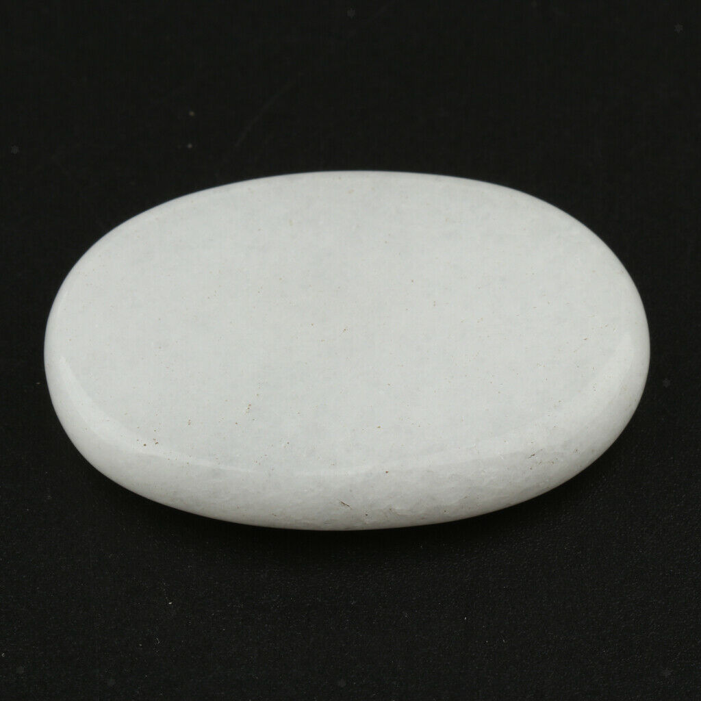 4 Pcs Massage Stones Natural Lava Stone Set Hot Spa Rock Stones (3x4CM) White