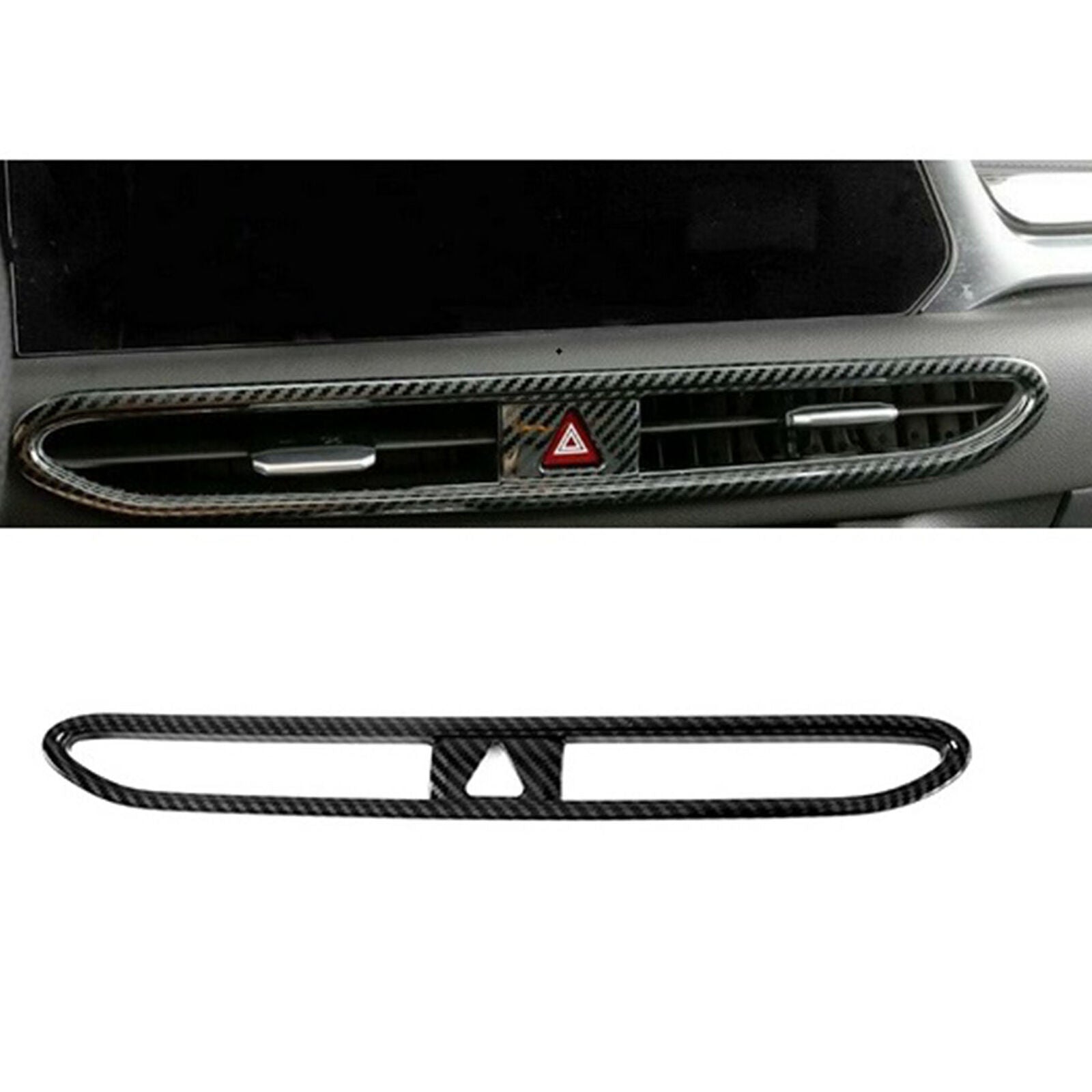 Carbon Fiber Dashboard Middle AC Vent Cover Trims For Hyundai Sonata 2020-2021