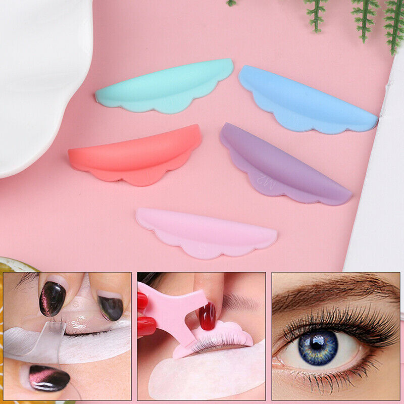 5Pair Eyelash Perming Pad Silicone Curler Rods Lashes Lift Shield Tool ColorFCA