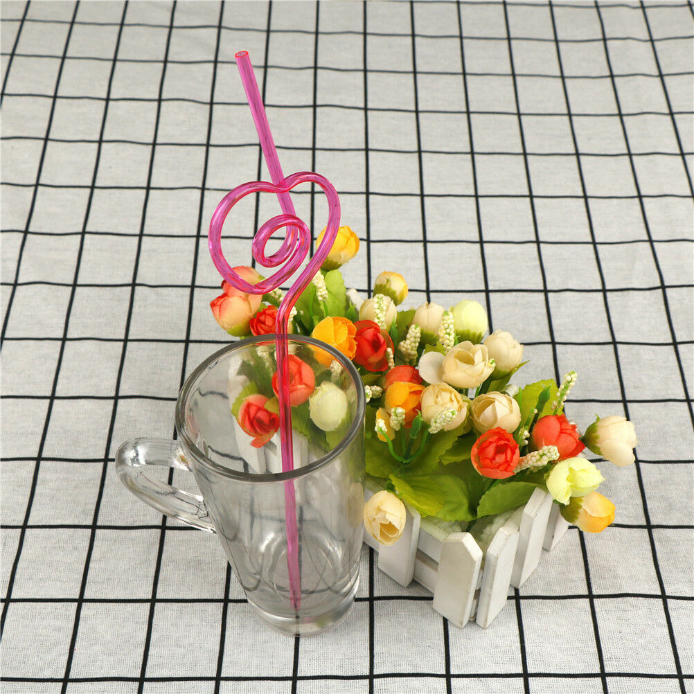 10Pcs Colorful Drinking Straws Crazy Curly Loop Plastic StrawsZ SJ