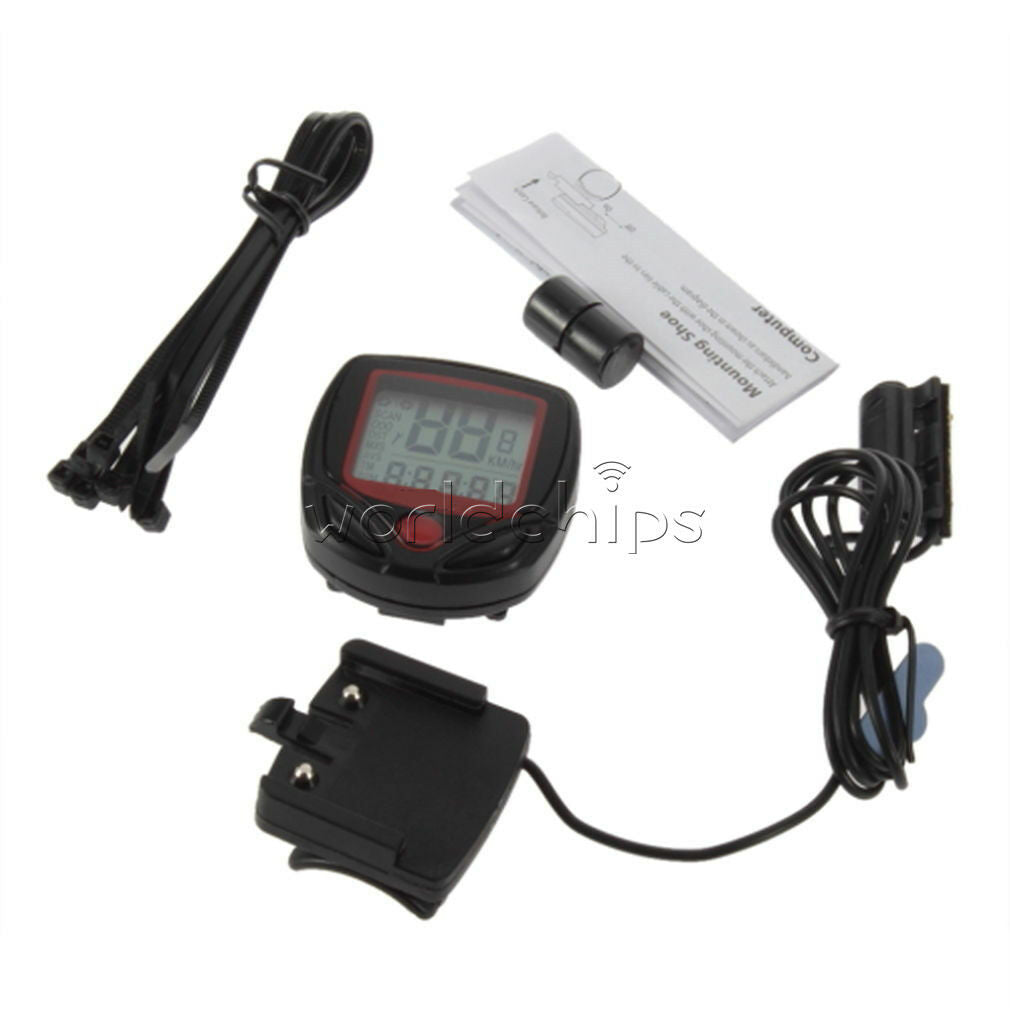 Bicycle Bike Cycling Computer LCD Odometer Speedometer Stopwatch Speed meter